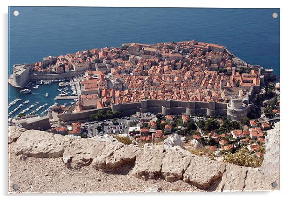 Dubrovnik Old Walled City, Croatia Acrylic by Geoffrey Higges