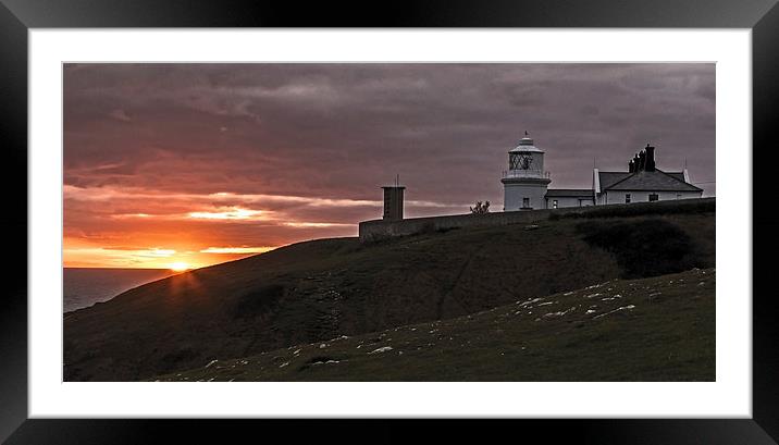 Majestic Sunset at Anvil Point Lighthouse Framed Mounted Print by Daniel Rose