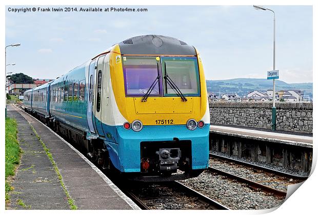 An Arriva train at Deganwy Station Print by Frank Irwin