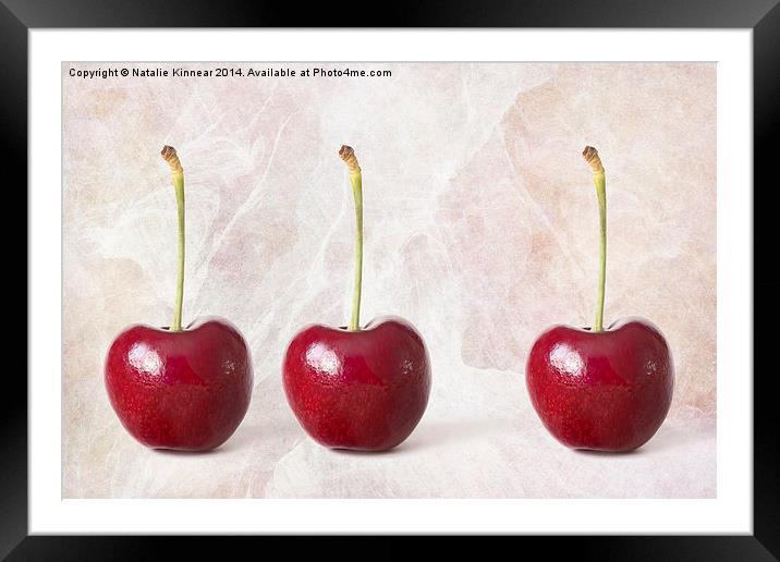 The Three Cherries Framed Mounted Print by Natalie Kinnear