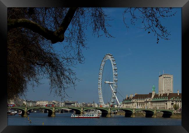 Westminster  Bridge London Eye Framed Print by David French