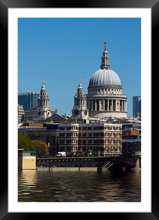 St Pauls Cathedral at London Framed Mounted Print by David French