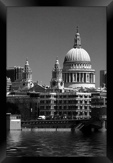 St Pauls Cathedral at London BW Framed Print by David French