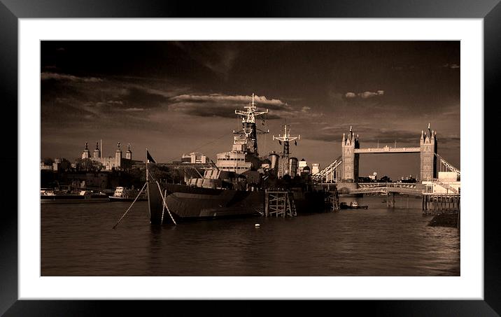 Tower  Bridge Thames London Framed Mounted Print by David French