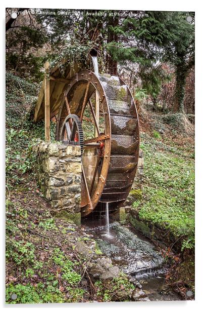 Rusty Waterwheel at Aber Falls Acrylic by Christine Smart