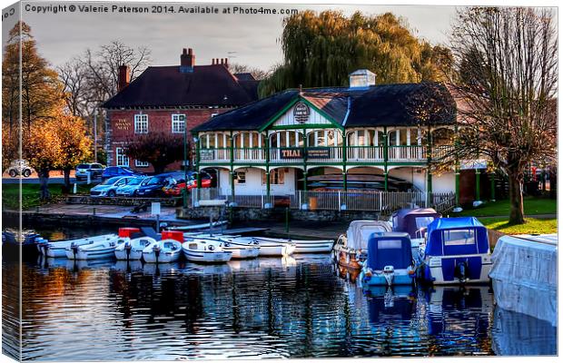Boats on River Avon Canvas Print by Valerie Paterson