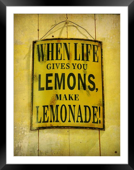 when life gives you lemons... Framed Mounted Print by Heather Newton