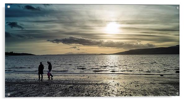Evening stroll on the beach Acrylic by Geo Harris