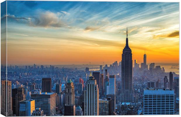 Empire State Sunset Canvas Print by Kevin Ainslie