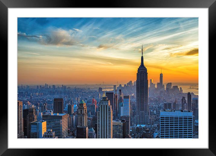 Empire State Sunset Framed Mounted Print by Kevin Ainslie