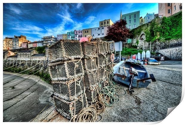 Tenby Lobster Traps Print by Steve Purnell