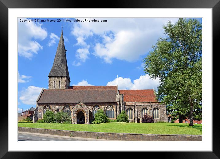 St Michaels Braintree Framed Mounted Print by Diana Mower