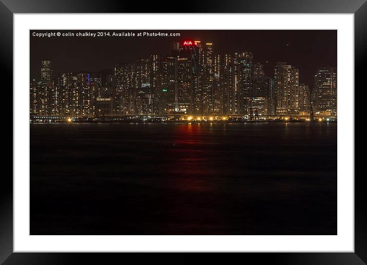Victoria Bay at night Framed Mounted Print by colin chalkley