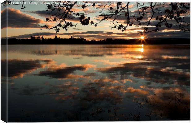 Serene Sunrise over Scottish Lake Canvas Print by Tommy Dickson