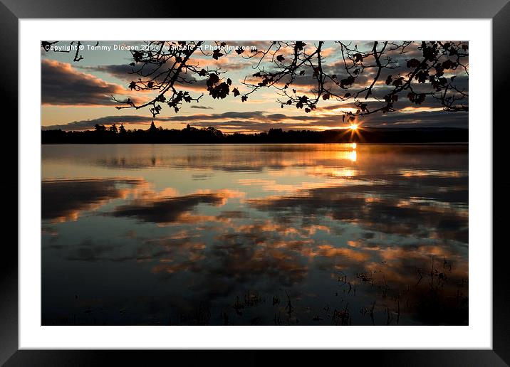 Serene Sunrise over Scottish Lake Framed Mounted Print by Tommy Dickson