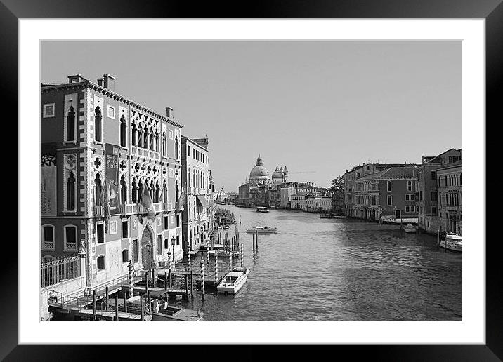 Venice In Black n White Framed Mounted Print by John Davies