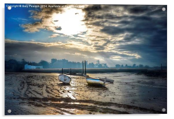 Low tide at Brancaster Staithe Acrylic by Gary Pearson