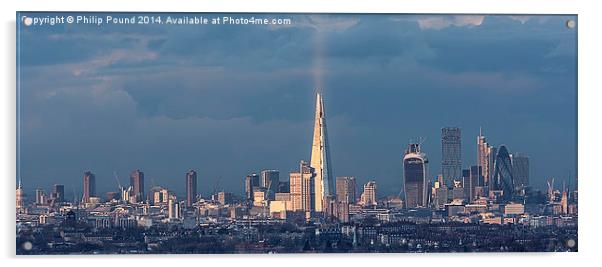 London City Skyline Acrylic by Philip Pound