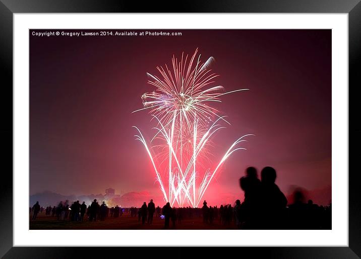 Fireworks #2 Framed Mounted Print by Gregory Lawson