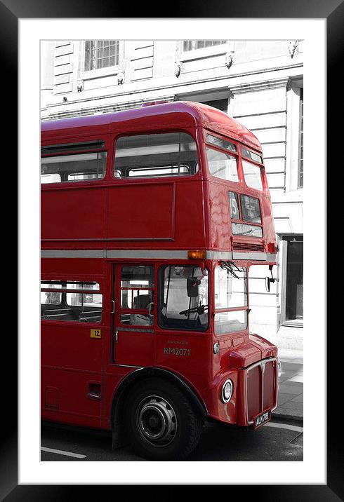 The Old Red Bus Framed Mounted Print by Thomas Mudge