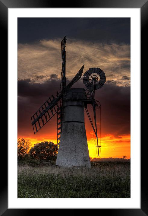 Thurne Mill Sunset Framed Mounted Print by Wendy Williams CPAGB