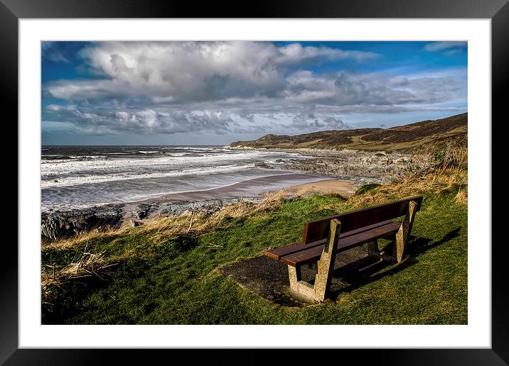 Coombesgate  Beach, Woolacombe. Framed Mounted Print by Dave Wilkinson North Devon Ph