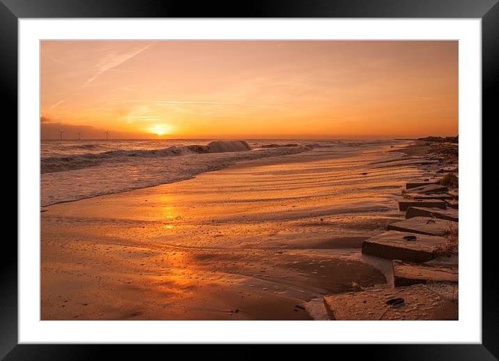 Sunrise at Caister Beach Framed Mounted Print by Steve Hardiman