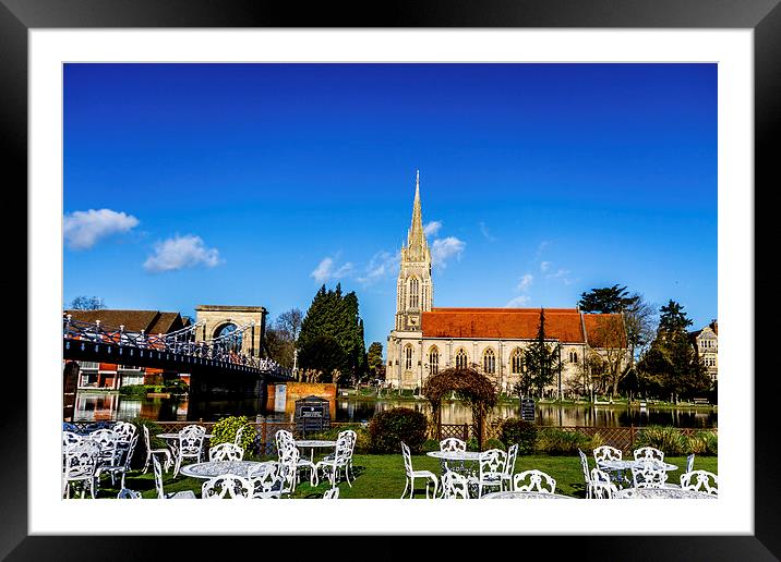 A seat by the river Framed Mounted Print by Oxon Images