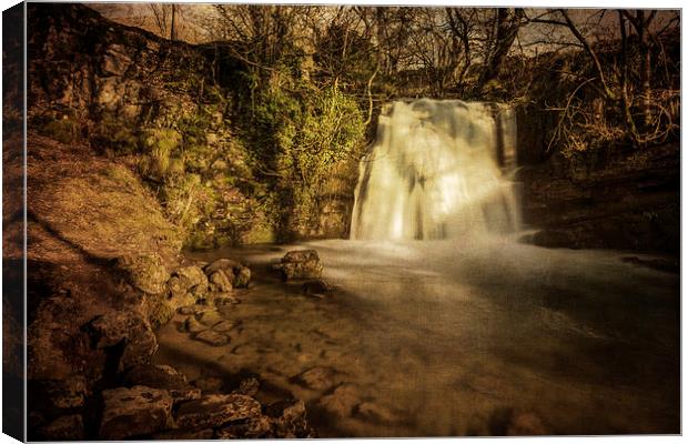 Malham Cove - Janets Foss (Textured) Canvas Print by Andy McGarry
