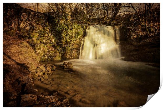 Malham Cove - Janets Foss (Textured) Print by Andy McGarry