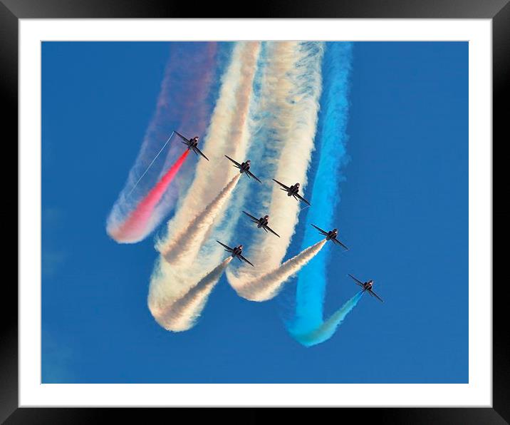 Red White & Blue - Red Arrows Framed Mounted Print by Kelvin Brownsword