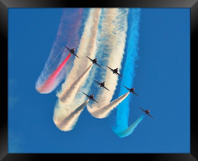 Red White & Blue - Red Arrows Framed Print by Kelvin Brownsword
