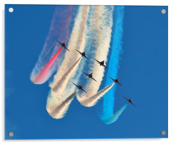 Red White & Blue - Red Arrows Acrylic by Kelvin Brownsword