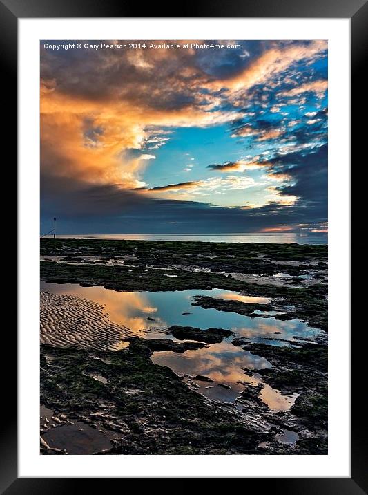 Reflections on Hunstanton beach Framed Mounted Print by Gary Pearson