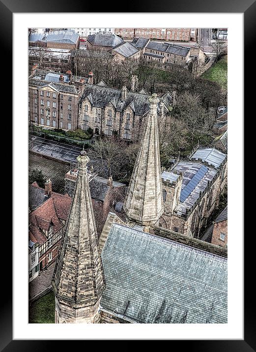 View of Durham Cathedral Roof Framed Mounted Print by Philip Pound