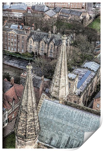 View of Durham Cathedral Roof Print by Philip Pound