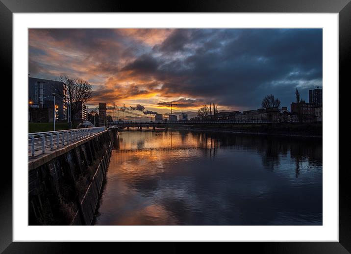 River Clyde Sunrise Framed Mounted Print by Daniel Gilroy