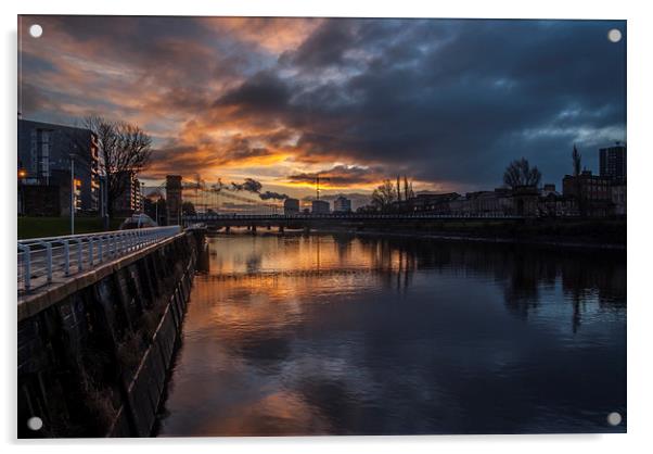 River Clyde Sunrise Acrylic by Daniel Gilroy