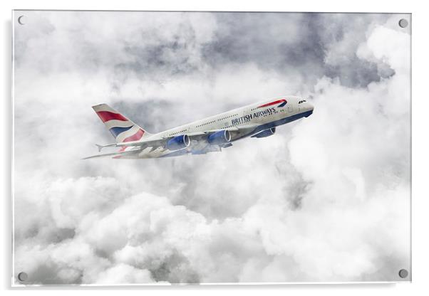 British Airways A380 Acrylic by J Biggadike