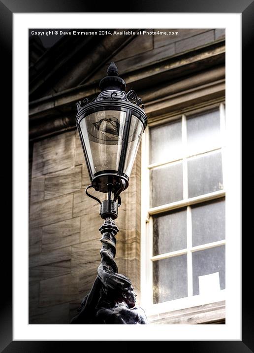 Street Lamp Framed Mounted Print by Dave Emmerson
