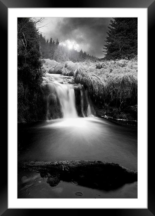 Enchanting Glenglave Waterfall Framed Mounted Print by Les McLuckie