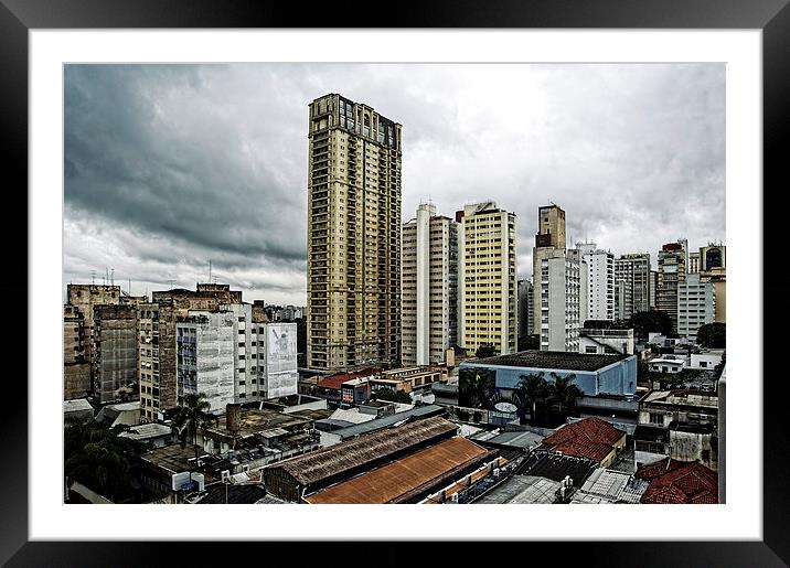 Sao Paulo cityscape Framed Mounted Print by richard pereira
