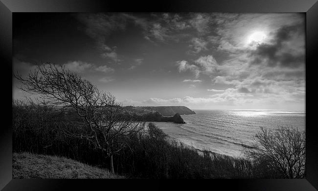 Three Cliffs Bay Swansea Framed Print by Leighton Collins