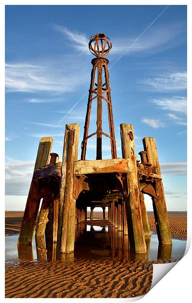 The Old Pier at St. Annes Print by Gary Kenyon