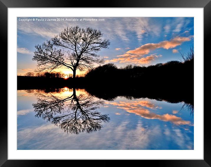 Sunset Reflections Framed Mounted Print by Paula J James