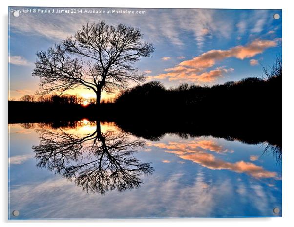 Sunset Reflections Acrylic by Paula J James