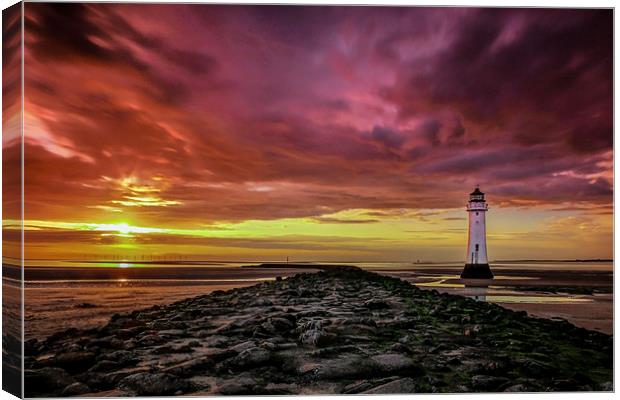 Sunset at Perch Rock Canvas Print by Jed Pearson