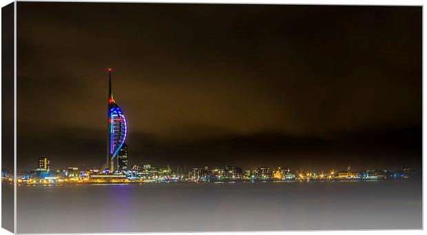 Portsmouth Seafront at night Canvas Print by stuart bennett