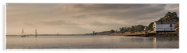 Lepe Boathouse Panorama Acrylic by stuart bennett