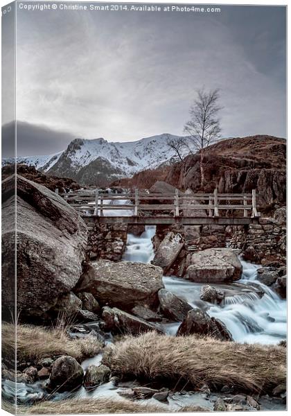 Icy Waters at Rhaeadr Idwal Canvas Print by Christine Smart